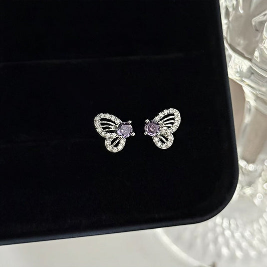Delicate Amethyst Butterfly Ring