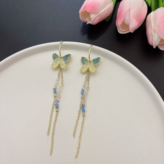 Delicate Butterfly Drop Earrings