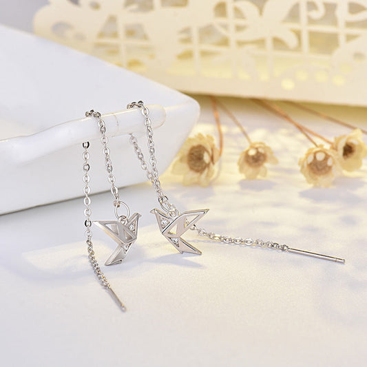 Delicate Origami Crane Earrings