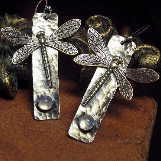 Dragonfly Moonstone Earrings