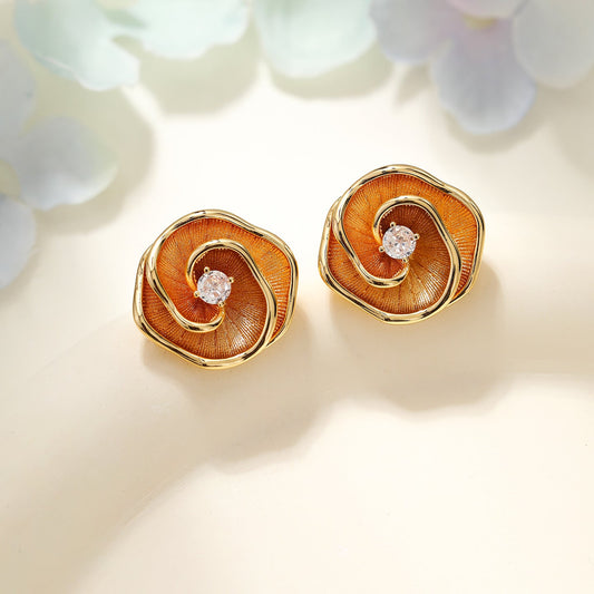 Elegant Amber Crystal Earrings