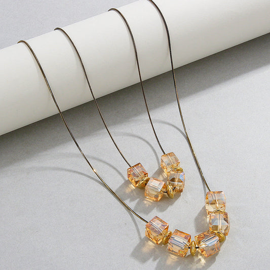 Elegant Amber Crystal Necklace