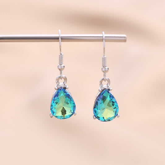 Elegant Aqua Crystal Earrings