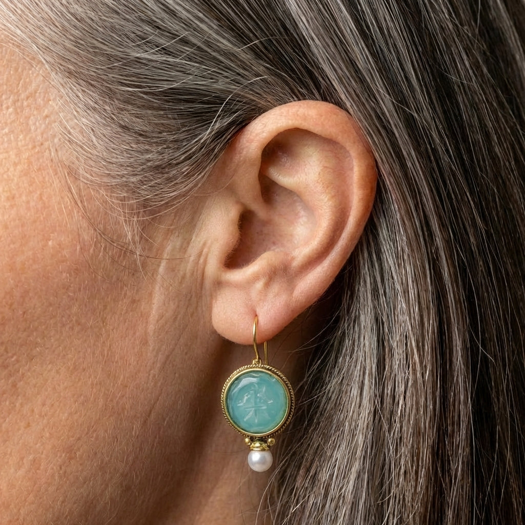 Aqua Pearl Earrings