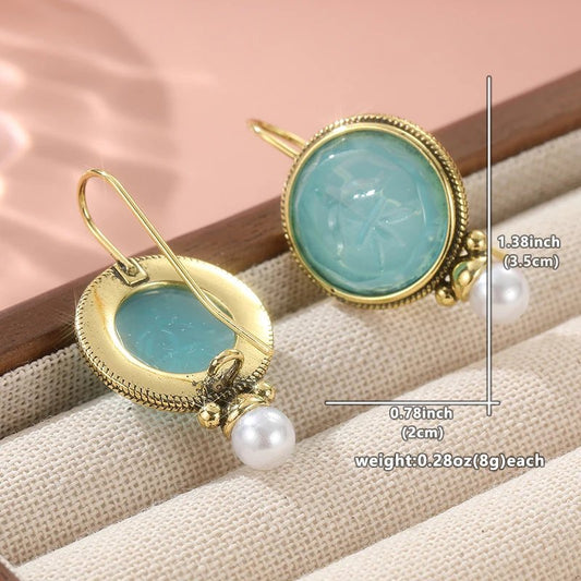Elegant Aqua Pearl Earrings