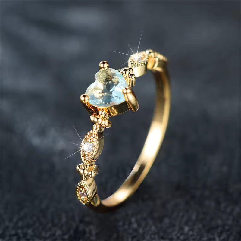 Elegant Aquamarine Gold Ring
