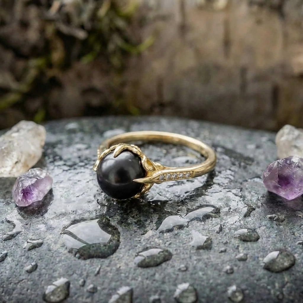 Elegant Black Pearl Ring