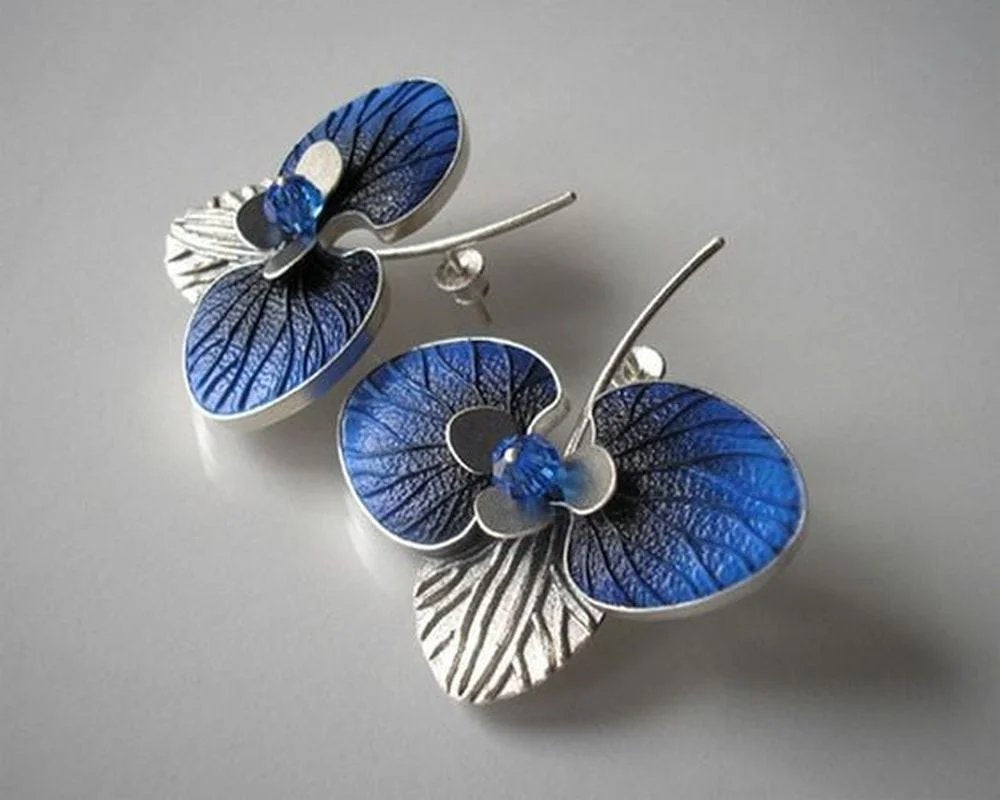 Elegant Blue Butterfly Earrings