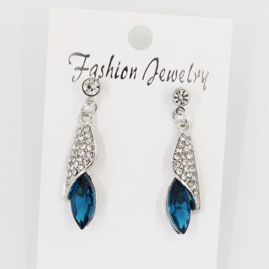 Elegant Blue Crystal Earrings