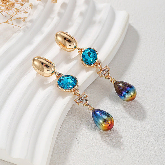 Elegant Blue Crystal Earrings