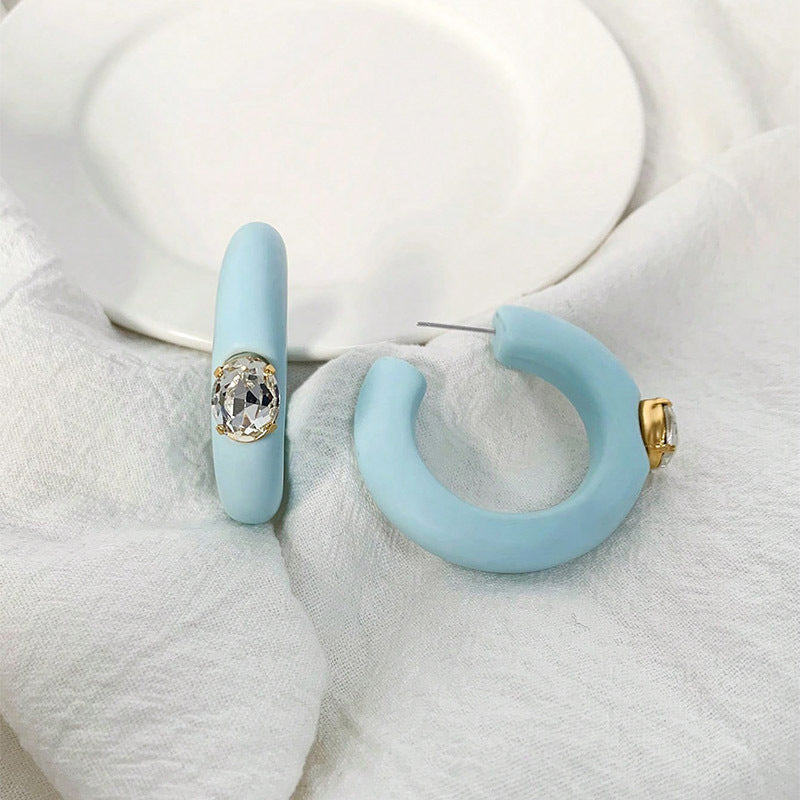 Elegant Blue Crystal Earrings