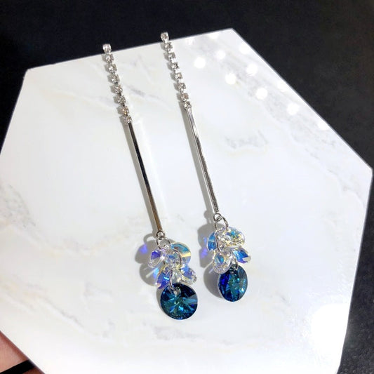 Elegant Blue Crystal Earrings