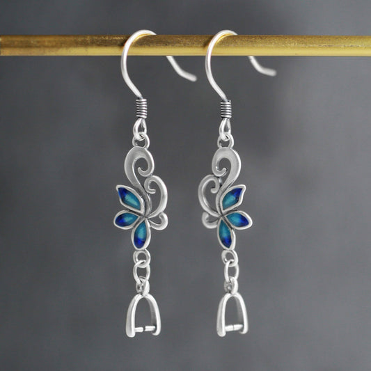 Elegant Blue Flower Earrings