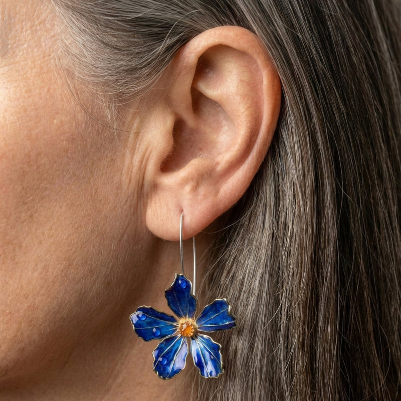 Blue Flower Earrings