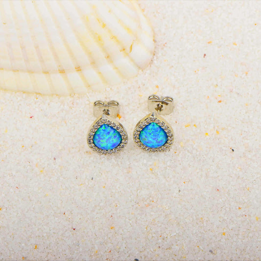 Elegant Blue Opal Earrings