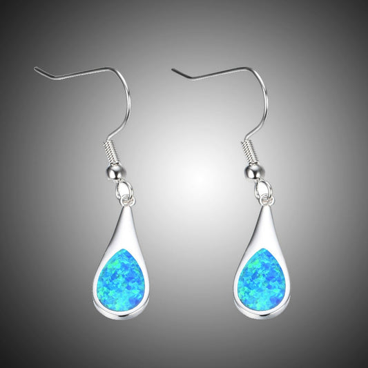 Elegant Blue Opal Earrings