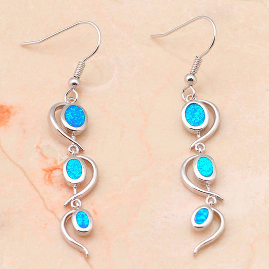 Elegant Blue Opal Earrings