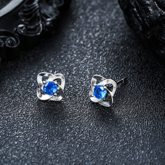 Elegant Blue Sapphire Earrings