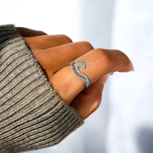 Elegant Blue Statement Ring