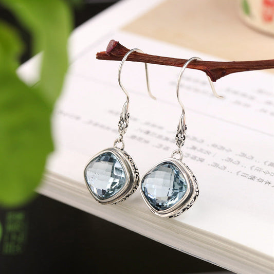 Elegant Blue Topaz Earrings