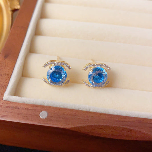 Elegant Blue Topaz Earrings