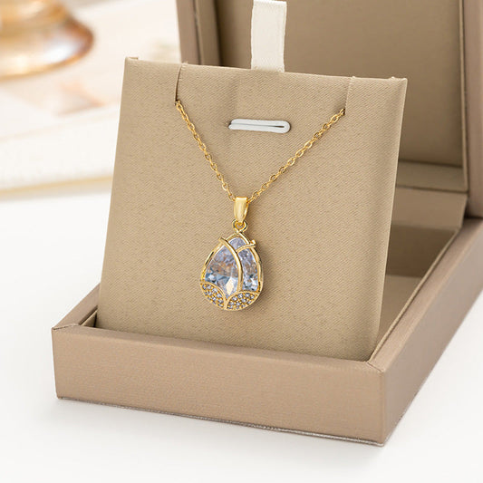 Elegant Blue Topaz Necklace