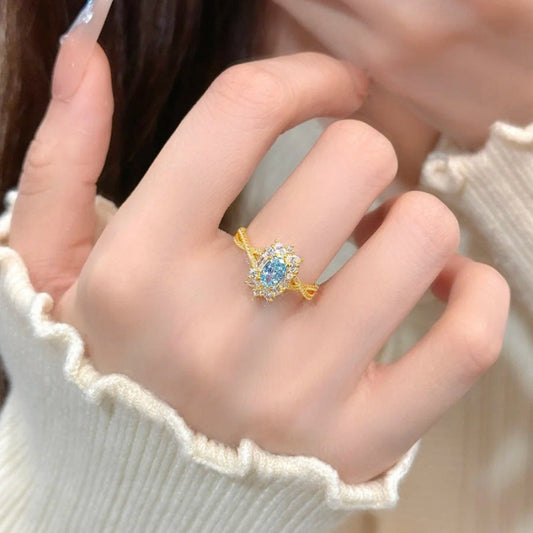 Elegant Blue Topaz Ring