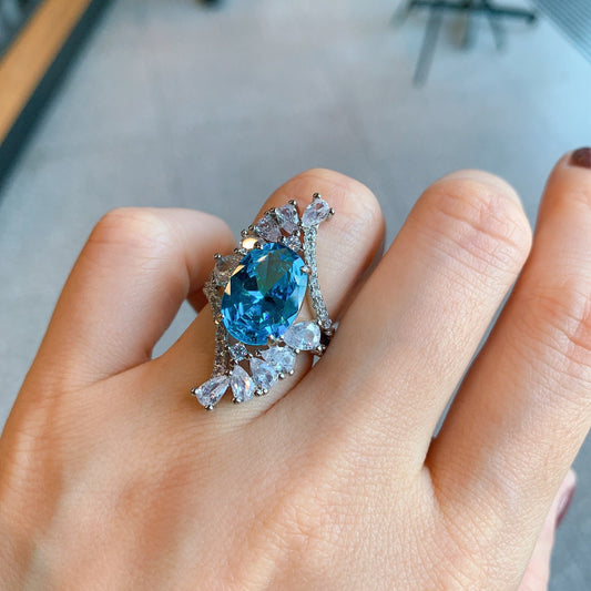 Elegant Blue Topaz Ring
