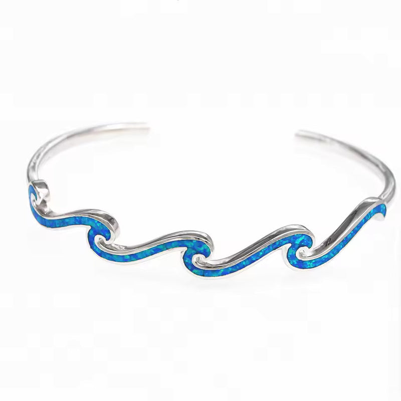 Elegant Blue Wave Bracelet
