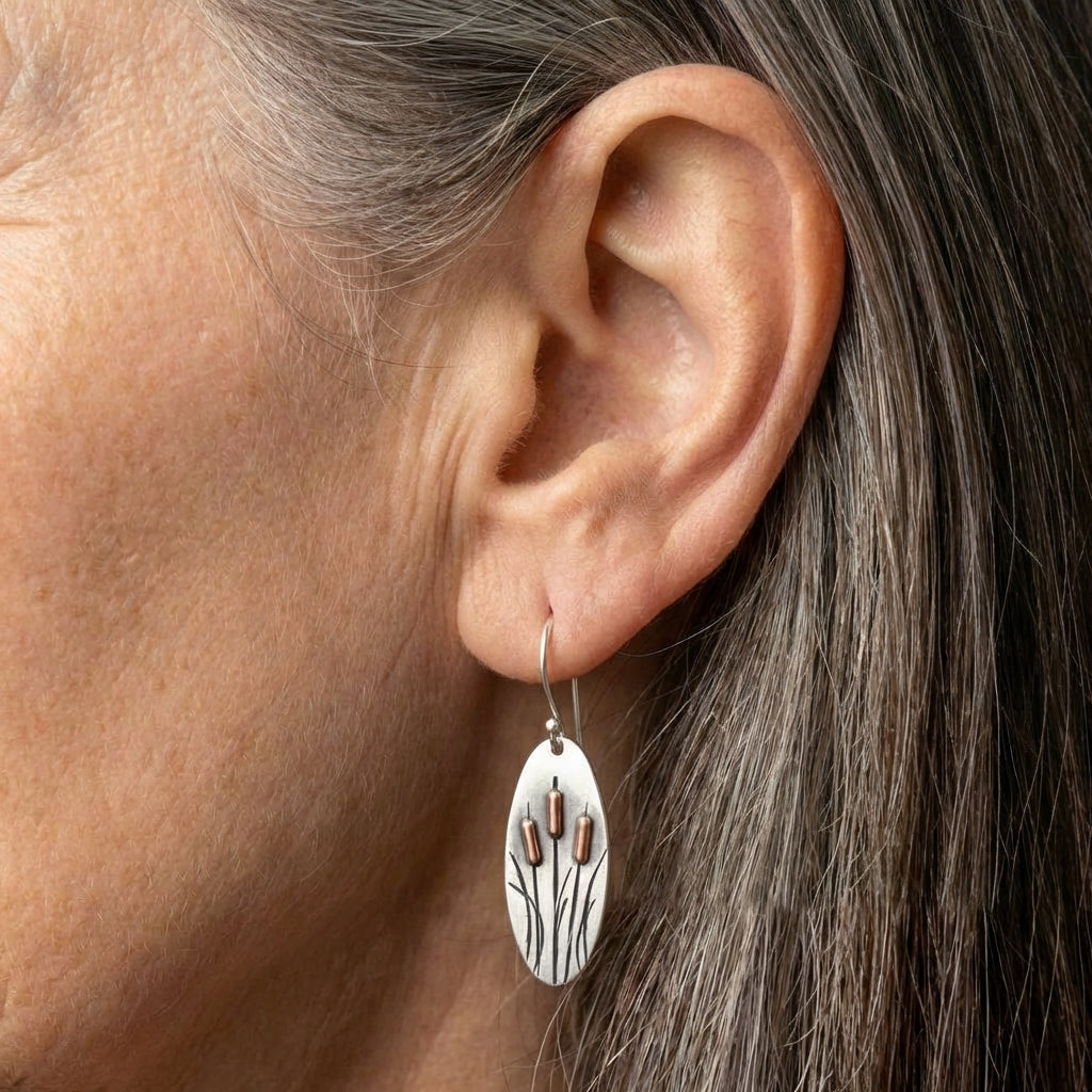 Cattail Dangle Earrings