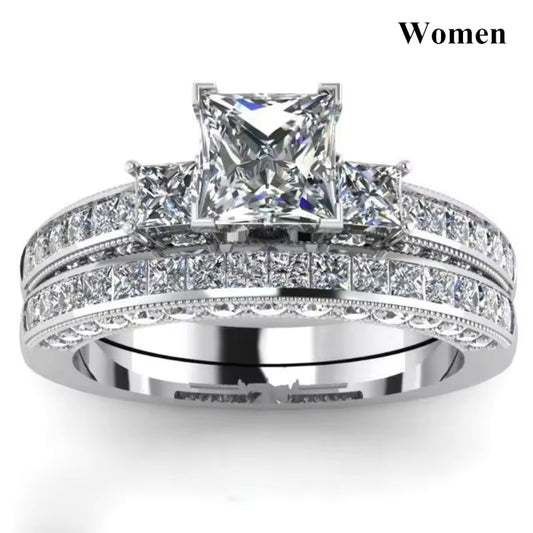 Elegant Crystal Engagement Ring