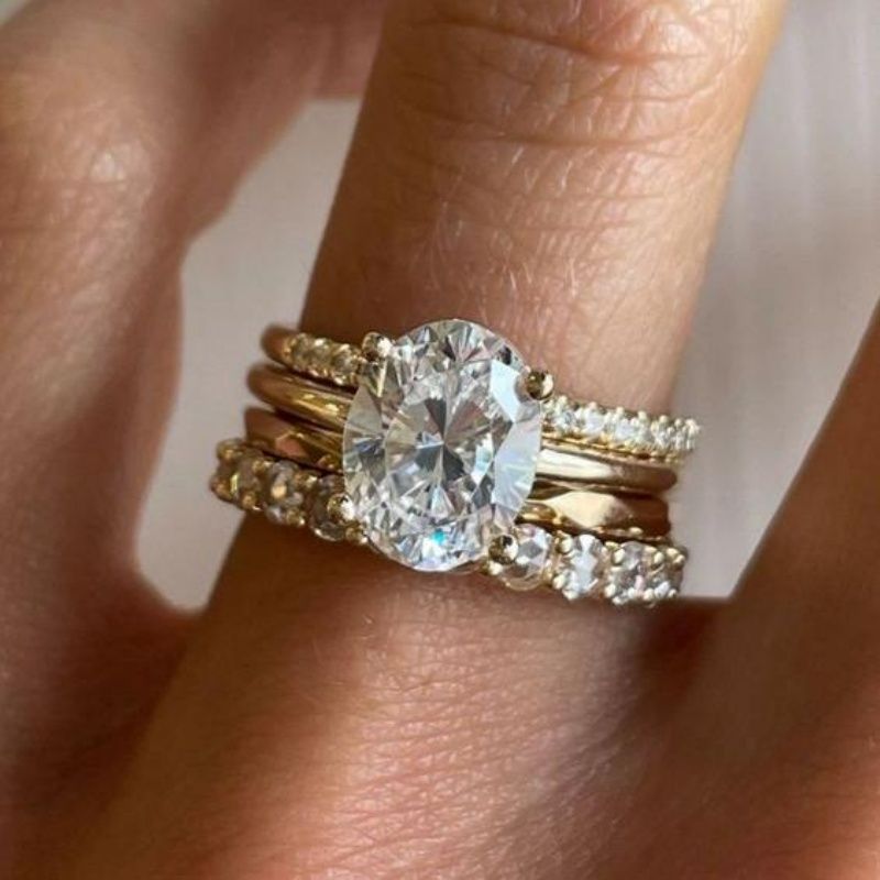 Elegant Crystal Engagement Ring