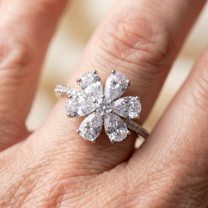 Crystal Flower Ring