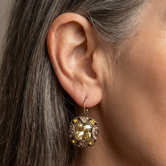 Crystal Geometric Earrings