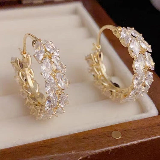 Elegant Crystal Hoop Earrings