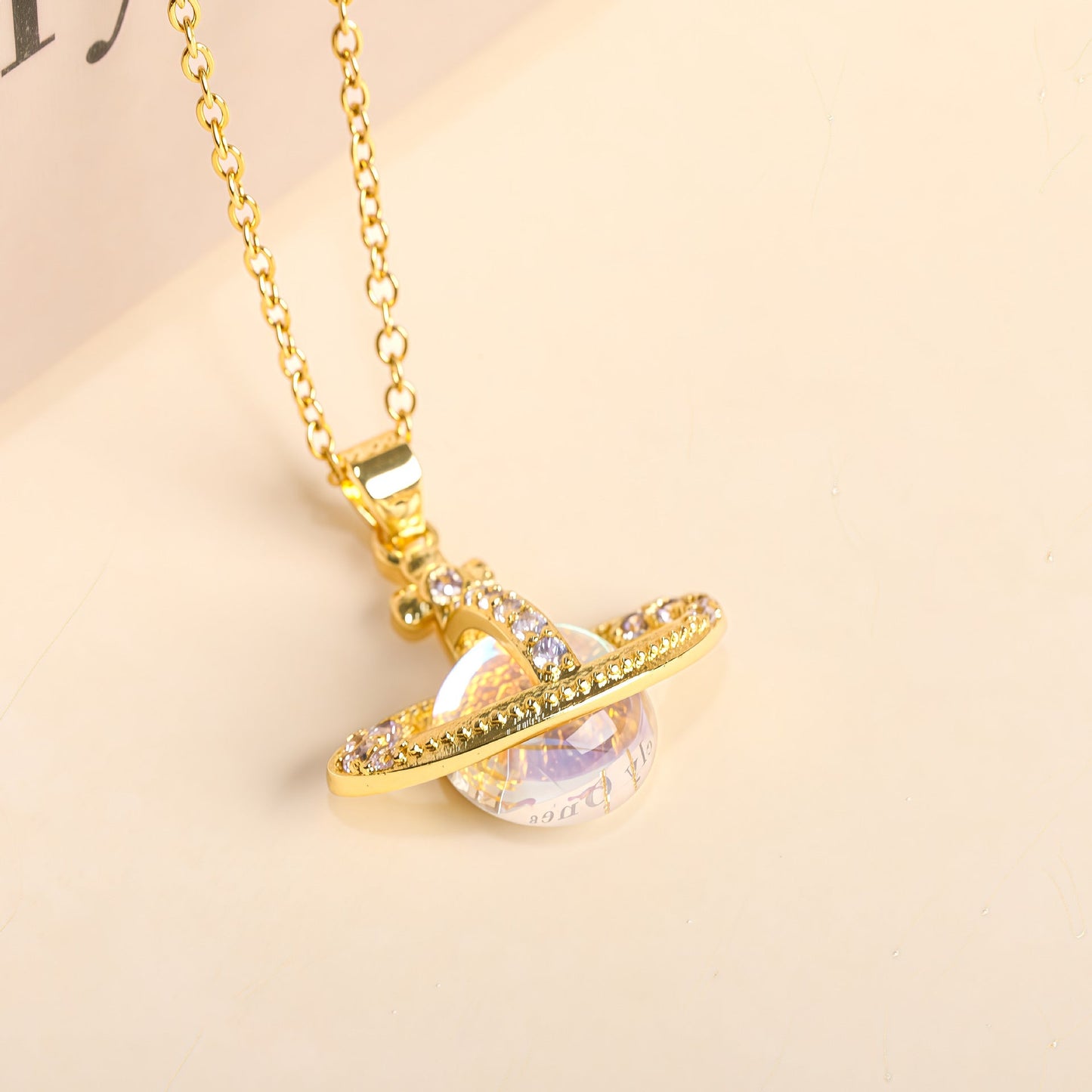 Elegant Crystal Planet Necklace