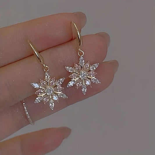Elegant Crystal Snowflake Earrings