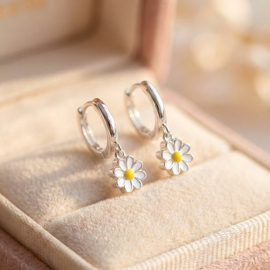 Elegant Daisy Pendant Earrings