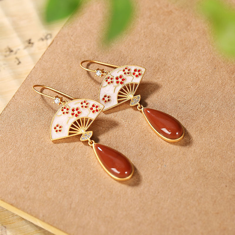 Elegant Fan Drop Earrings