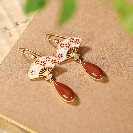 Elegant Fan Drop Earrings
