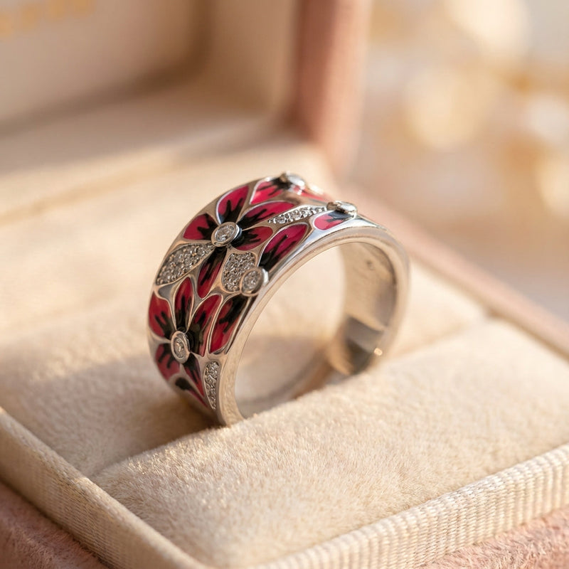Elegant Flower Statement Ring