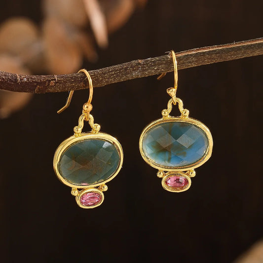 Elegant Gemstone Dangle Earrings