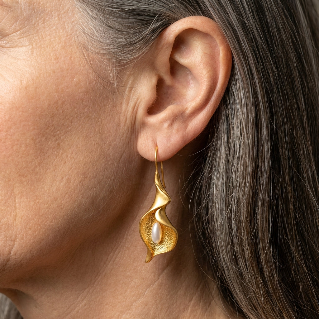 Gold Flower Earrings