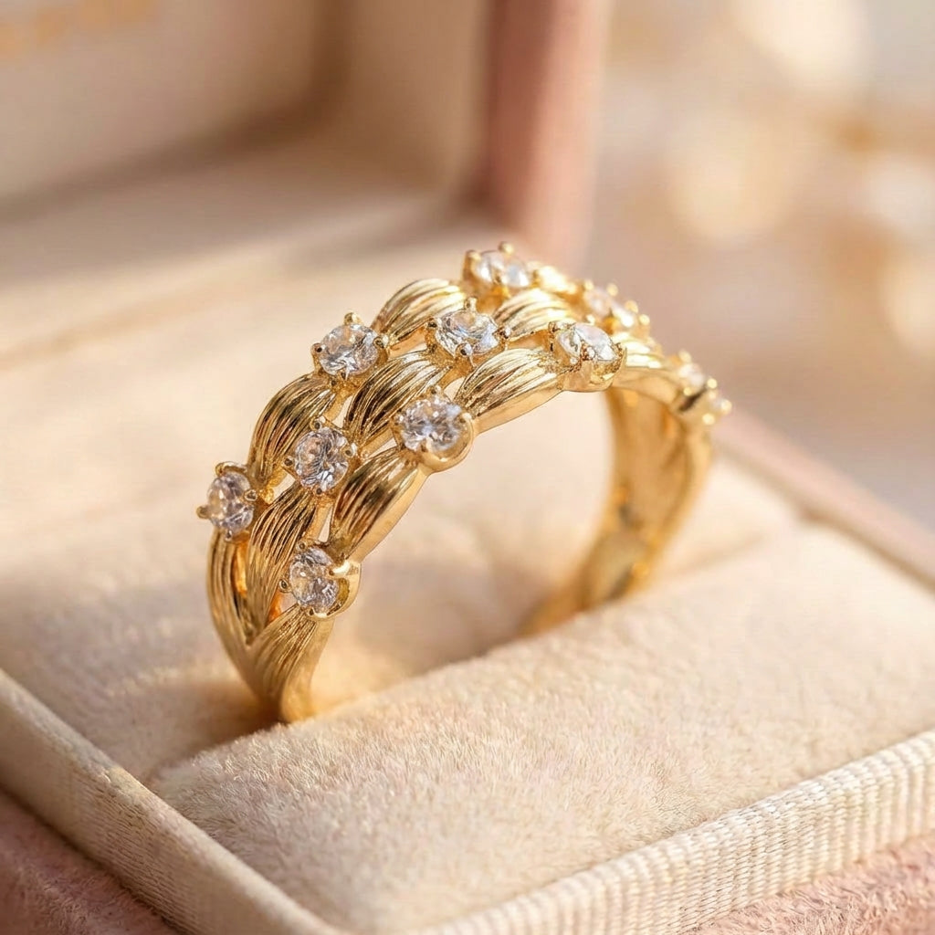 Elegant Gold Twist Ring