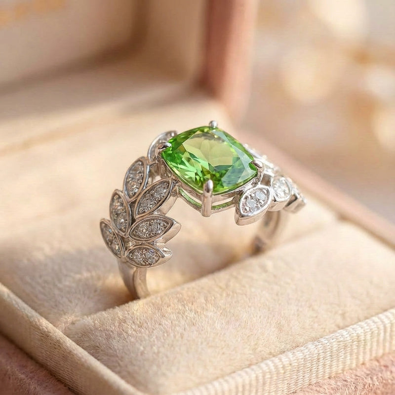 Elegant Green Cubic Zirconia Ring