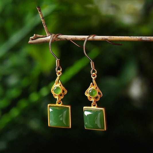 Elegant Green Jade Earrings