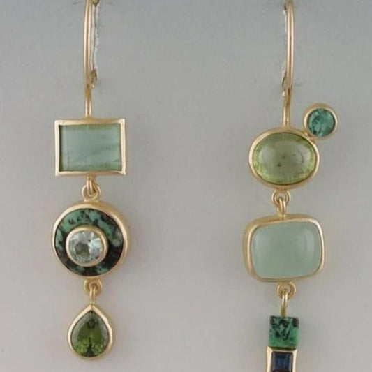 Elegant Green Stone Earrings