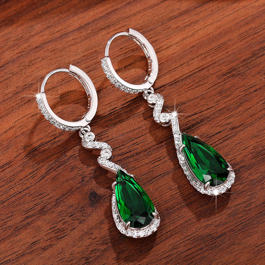 Elegant Green Teardrop Earrings