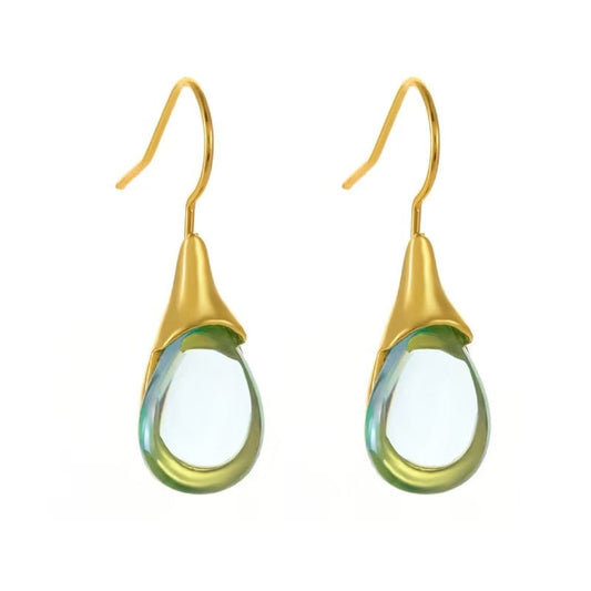 Elegant Green Teardrop Earrings