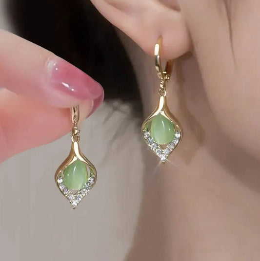 Elegant Jade Drop Earrings